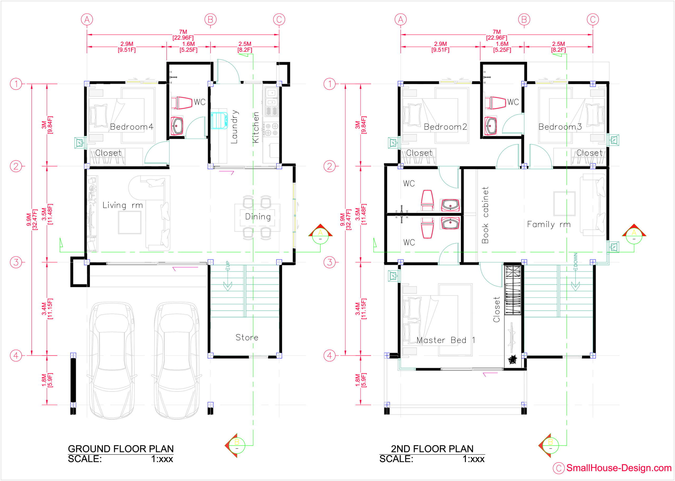 Small House Plan 7 5x11 7 Meter 25x40 Feet Small House Design