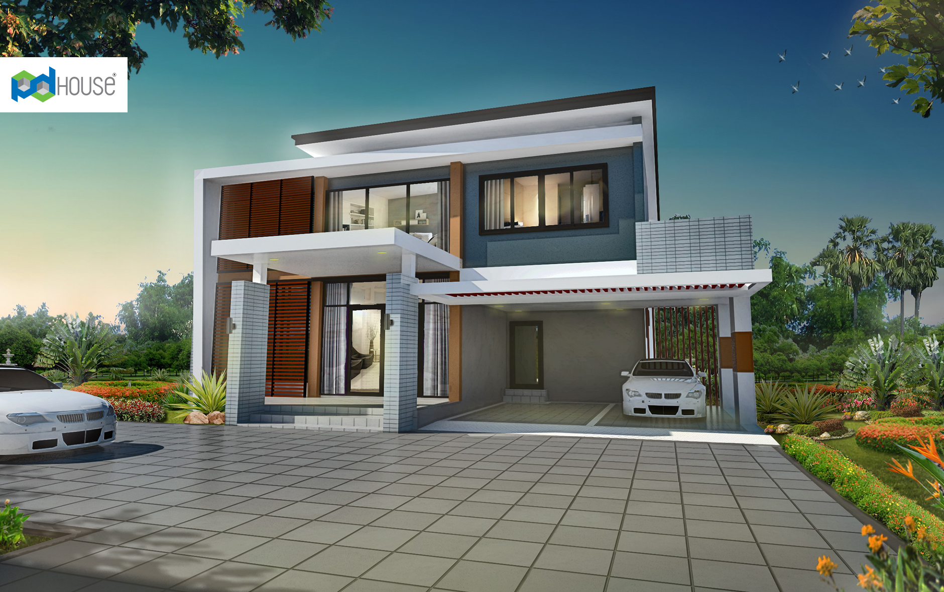 Modern House Design 18x24 with 3 Bedrooms