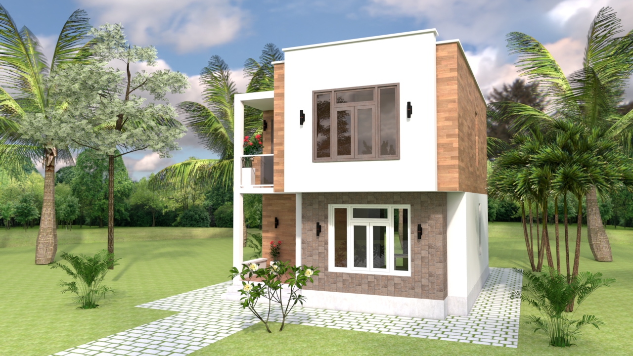 Modern House Plans 6.5x7.5m 21x25f 2 Beds - Small House Design Plan