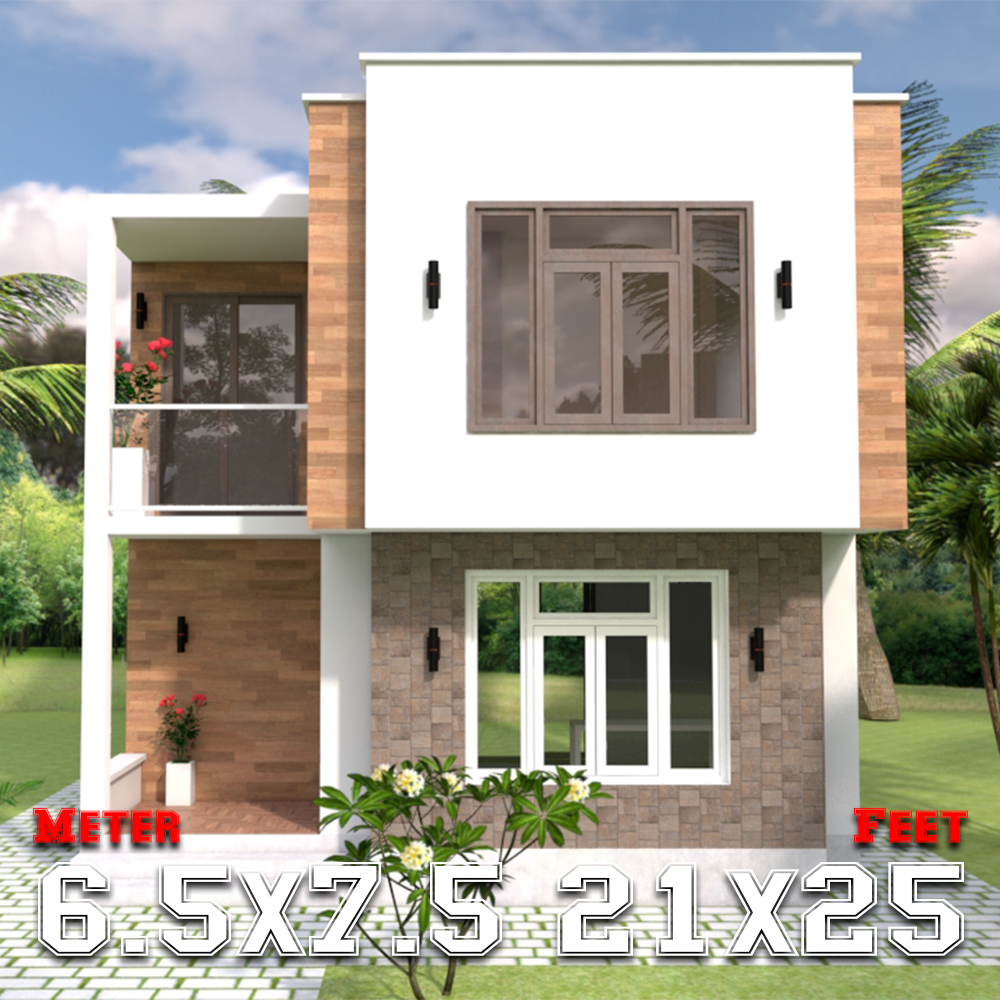 Modern House Plans 6 5x7 5m 21x25f 2 Beds Small House Design