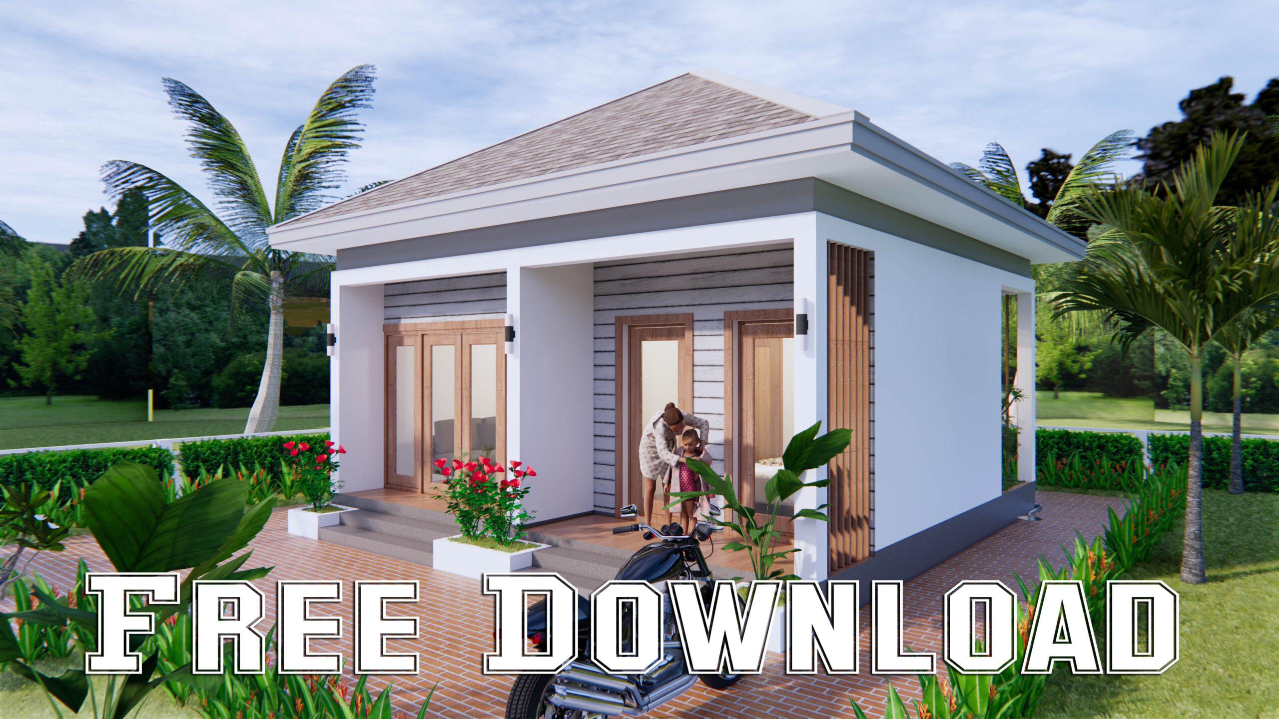 Small House Design 7x7 Meter 23x23 Feet One Bed Small House Design