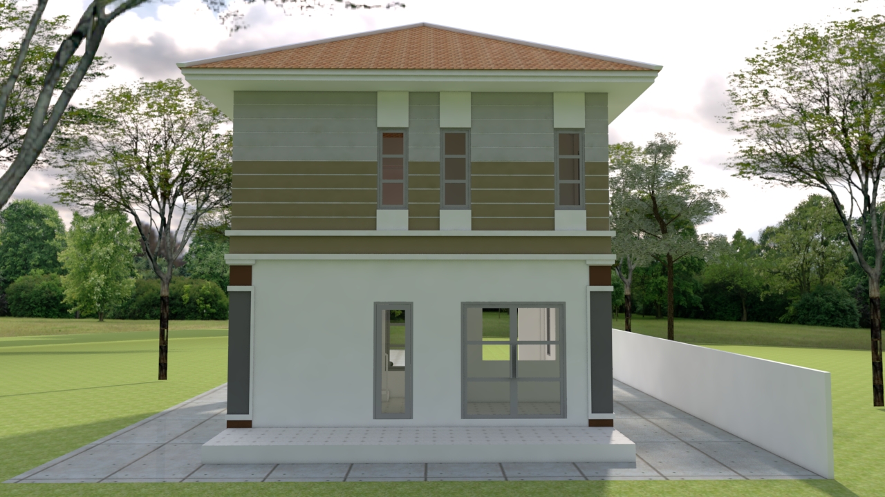 Small House Design 7x7m with 3 Beds - Small House Design Plan
