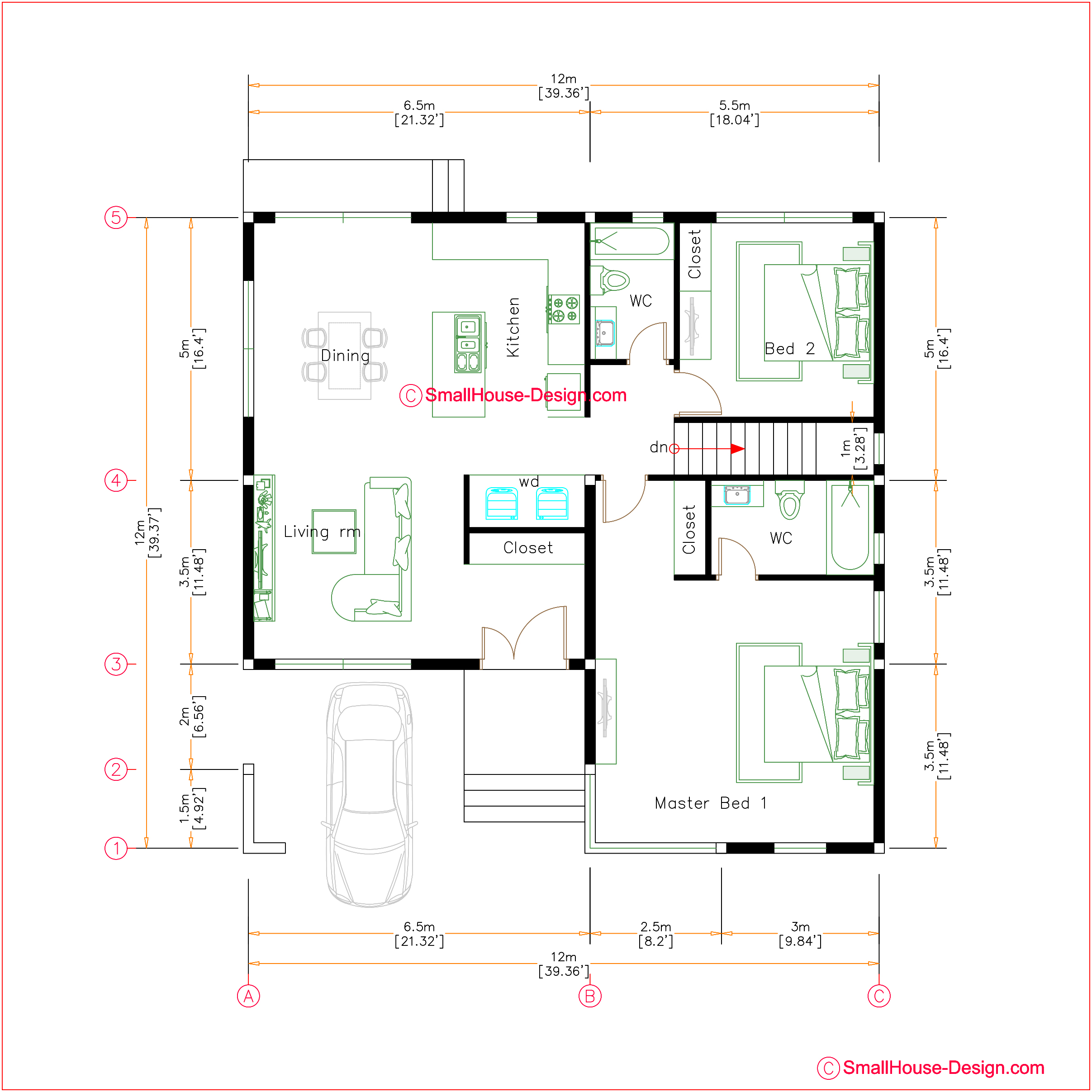 100 Square Meter Bungalow House Floor Plan