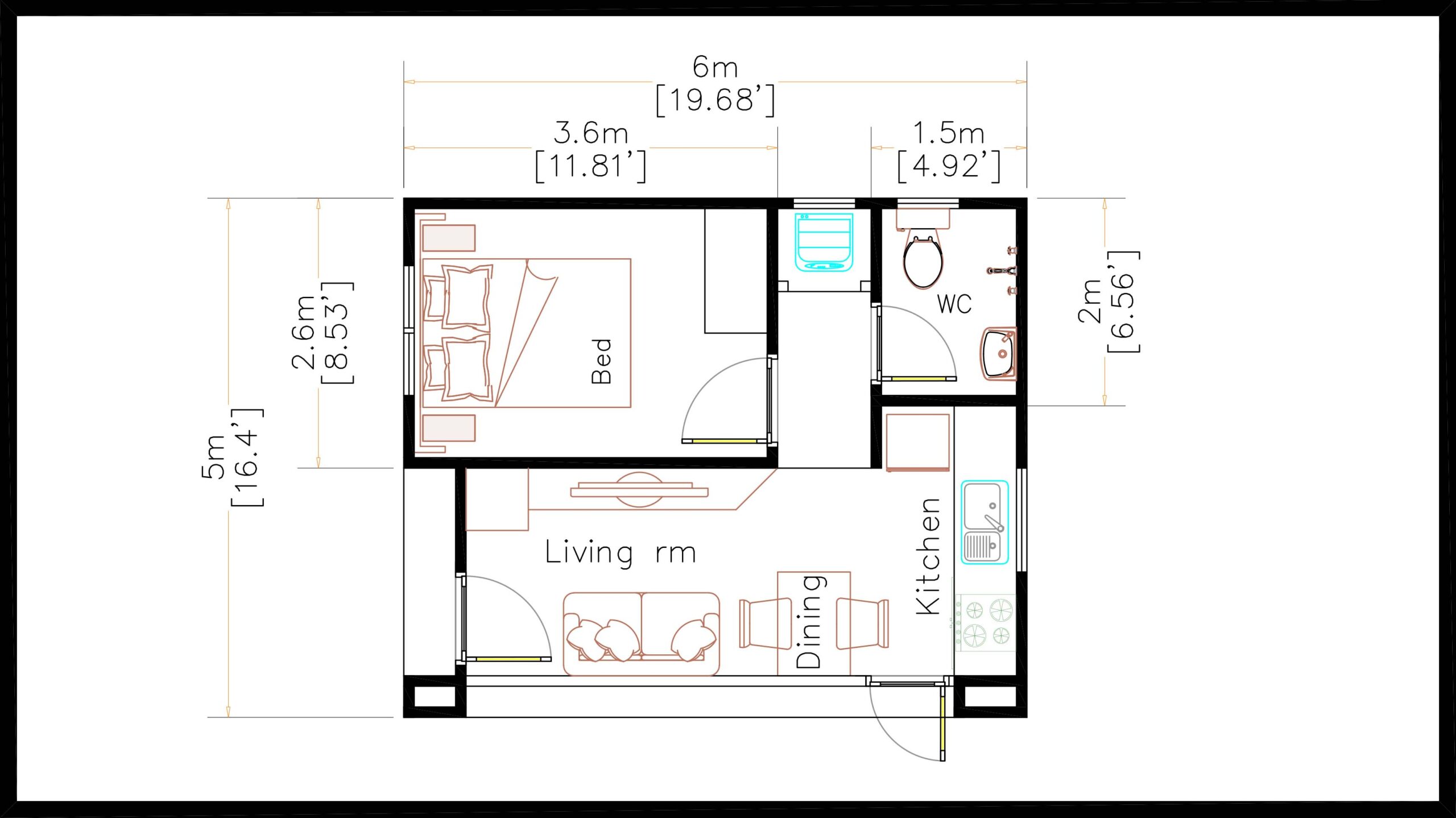 Small House Plans 5 × 6 Ground Floor Plans Has.