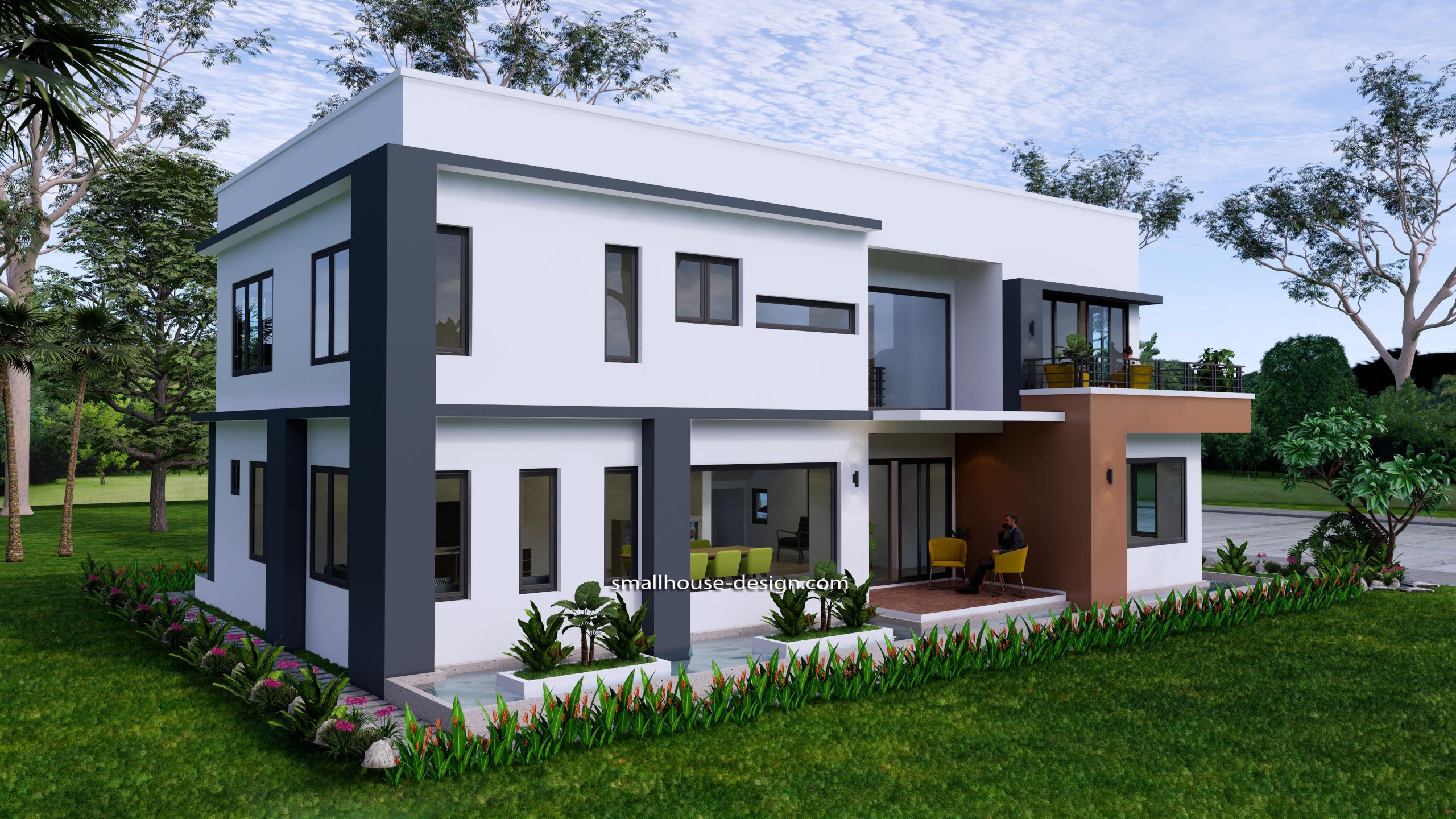 Plano De Casa Pequeña 11x15 Metros (36x49 Pies) – 5 Dormitorios – Planos PDF Completos + Copia Impresa A4