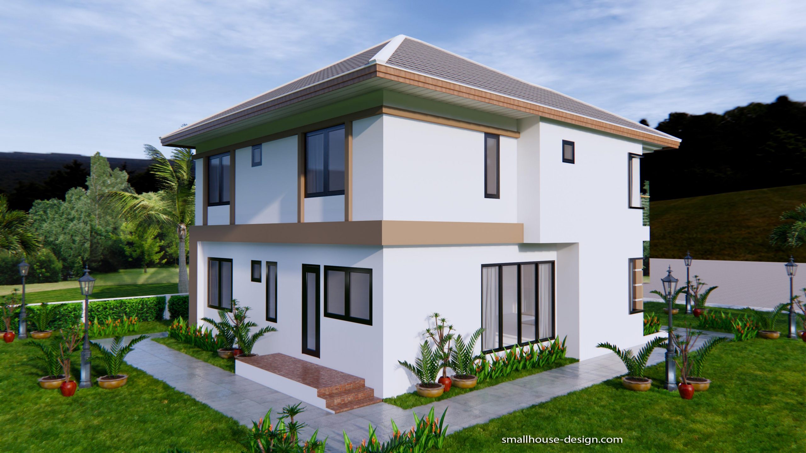 30x36 Simple House Plan 4 Beds 3 Baths - Small House Design Plan