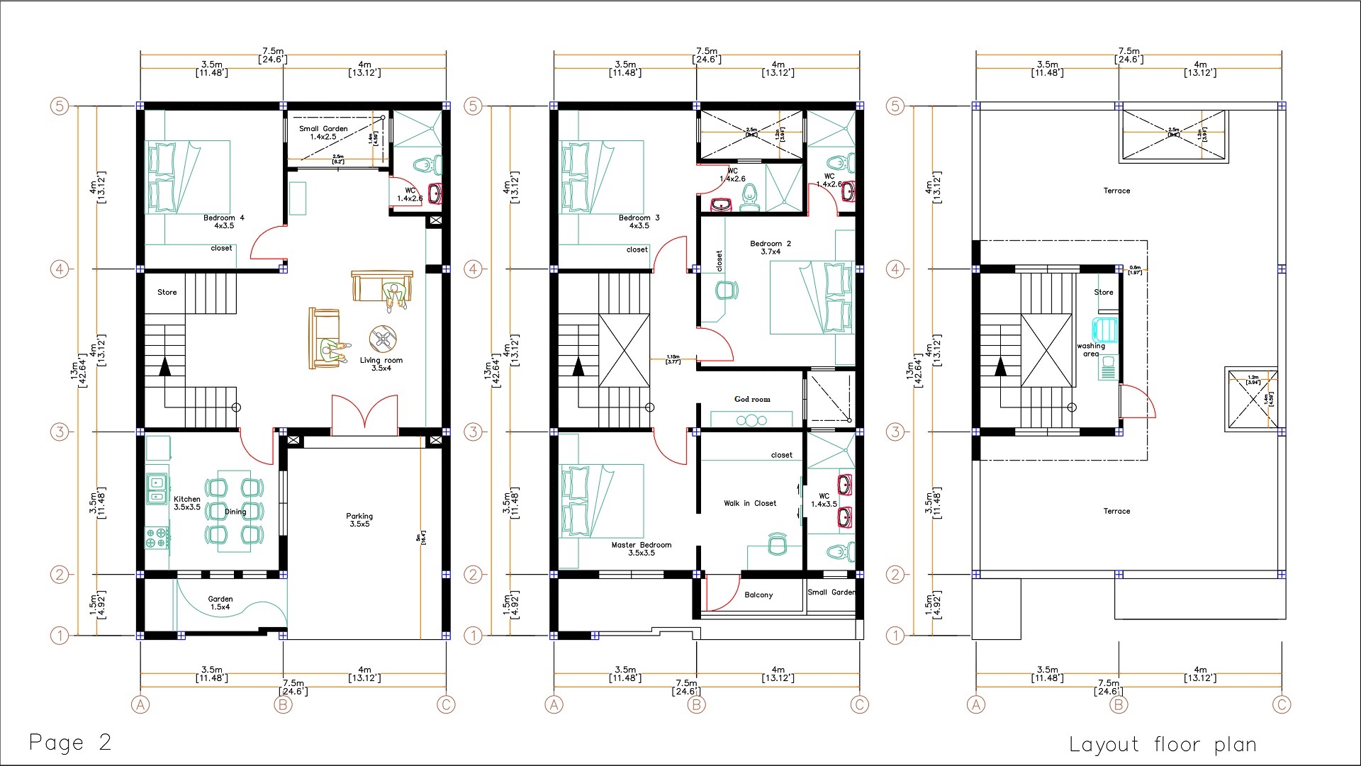 Layout Plan 25x43 House Design Plan