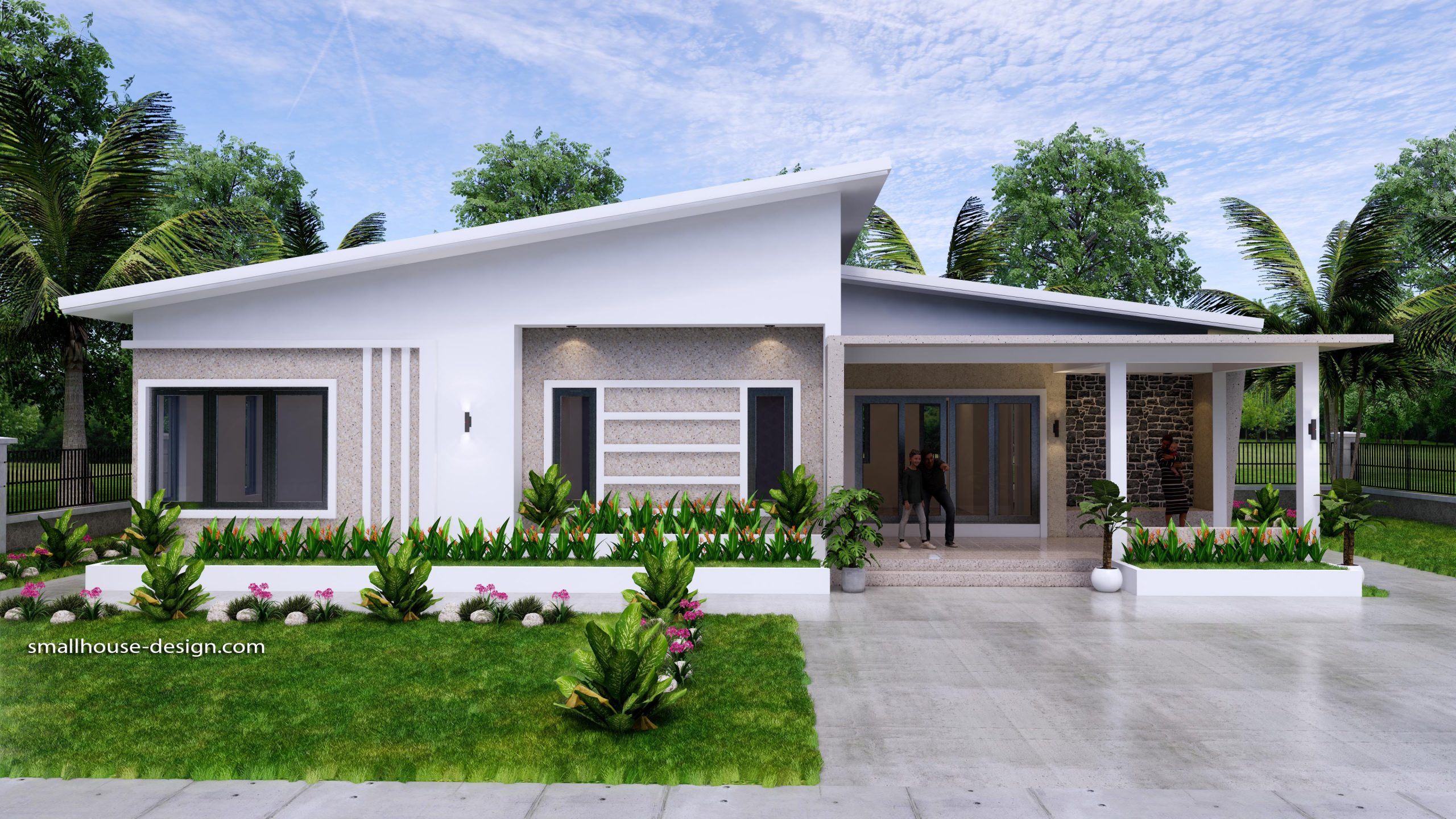 49x30 Small House Design 15x9 Meter 3 Beds - Small House Design Plan